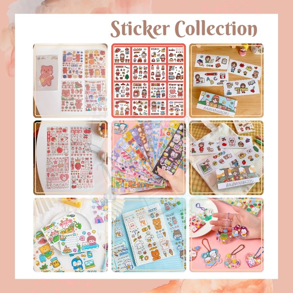 

STC2 - [1 PCS] Sticker Stiker Tempelan DIY Dekorasi Notebook Gelas Cangkir Kotak Penyimpanan Handphone Serbaguna Model Kartun Bear Kelinci Cute Girl Lucu Stiker Koleksi Untuk Hadiah Tempelan Rias di Buku Unik Anak Dewasa