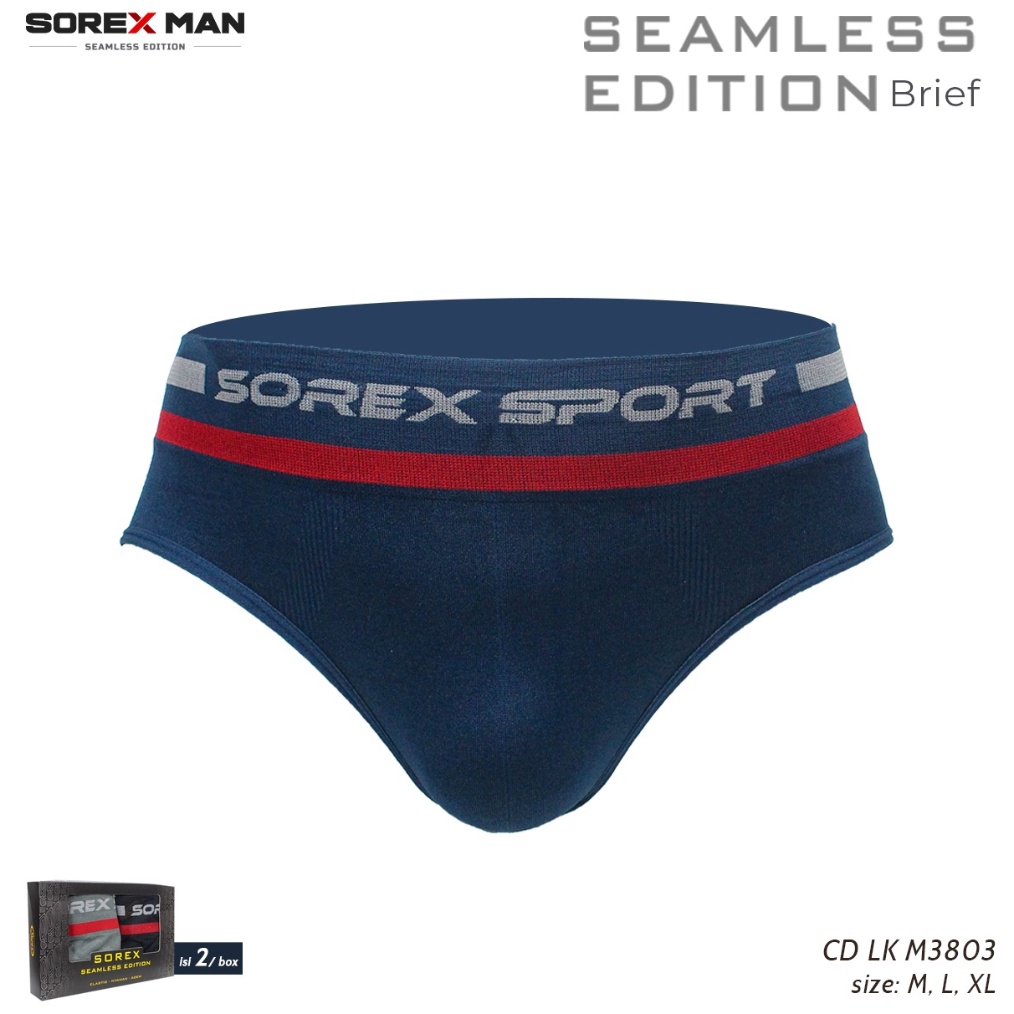 Terbaik ( 1 Kotak isi 2 Pcs ) Sorex Sport Cd Seamless Edition Men Anti Nyeplak CD Lk M 3803 buruan