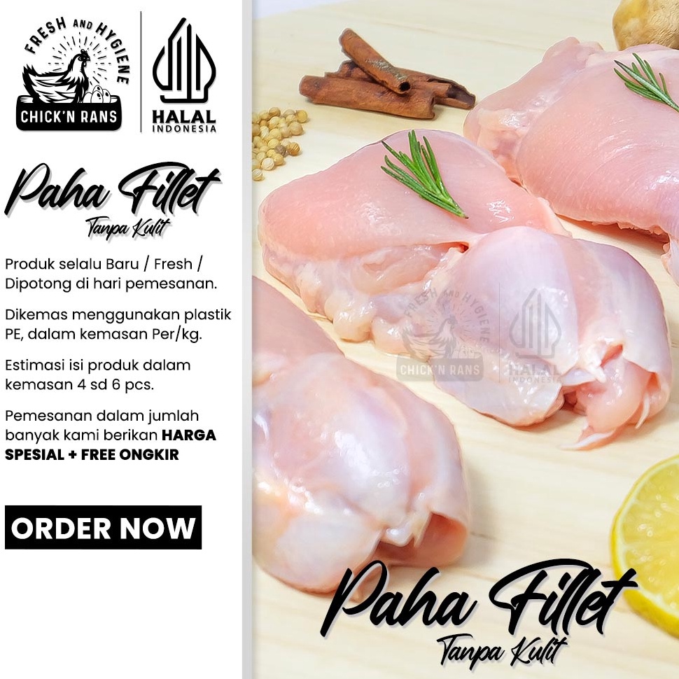 

⚡BEST SELLER⚡ Daging Ayam Paha Fillet Boneless Tanpa Kulit 1kg