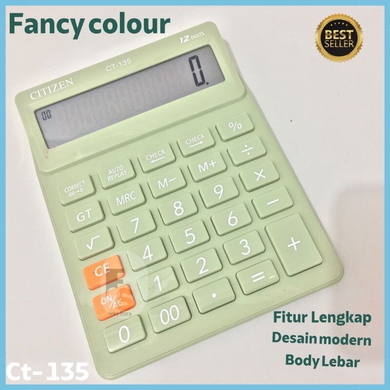 

Kalkulator Dagang Warna Besar CT 135 Warna warni-Calkulator fancy