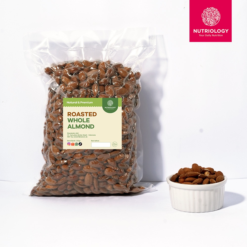 

Almond panggang Utuh 250 gr whole nuts roasted kacang Natural Premium Alami Healthy Nuts Superfood snack crunchy