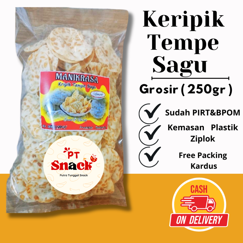 

Tempe sagu Home Made 250gr Premium / Gurih Renyah / Cemilan keripik tempe snack