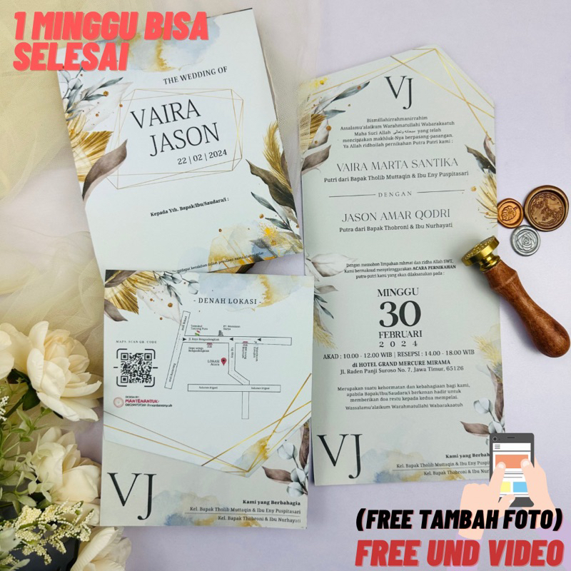 Undangan Pernikahan Murah, Bagus, Lucu | GRATIS UNDANGAN VIDEO / WEBSITE* GS 012
