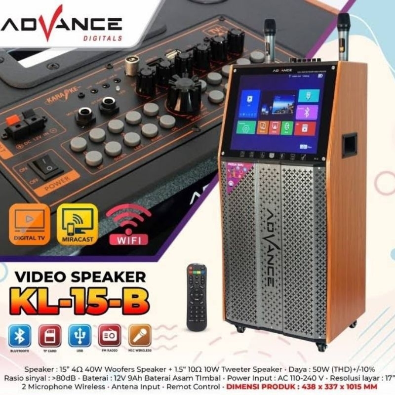 SPEAKER KS ADVANCE TV PORTABLE WIRELESS KL 15B KL15B 15" 15IN 15 INCH " IN LCD 17 IN " 17" 17IN SIAR