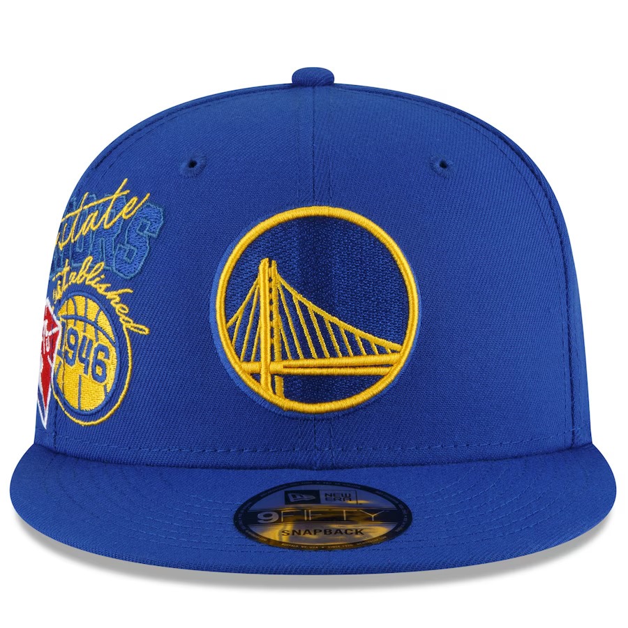 Topi caps basket NBA Golden state warrior Blue Snapback Bordir