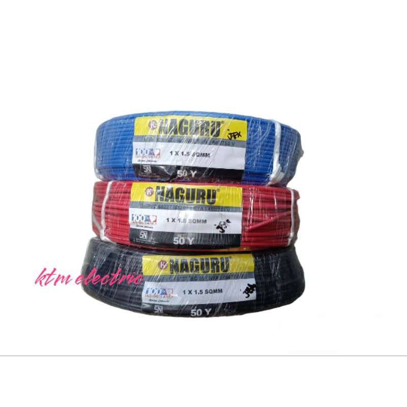 Kabel NYA 1x1,5 Naguru Panjang 50 Yard NAGURU/LOTUSKU