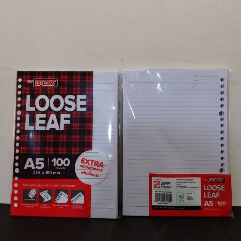 

(1 pcs) LLA5-100PPL Loose Leaf A5 100 Lembar