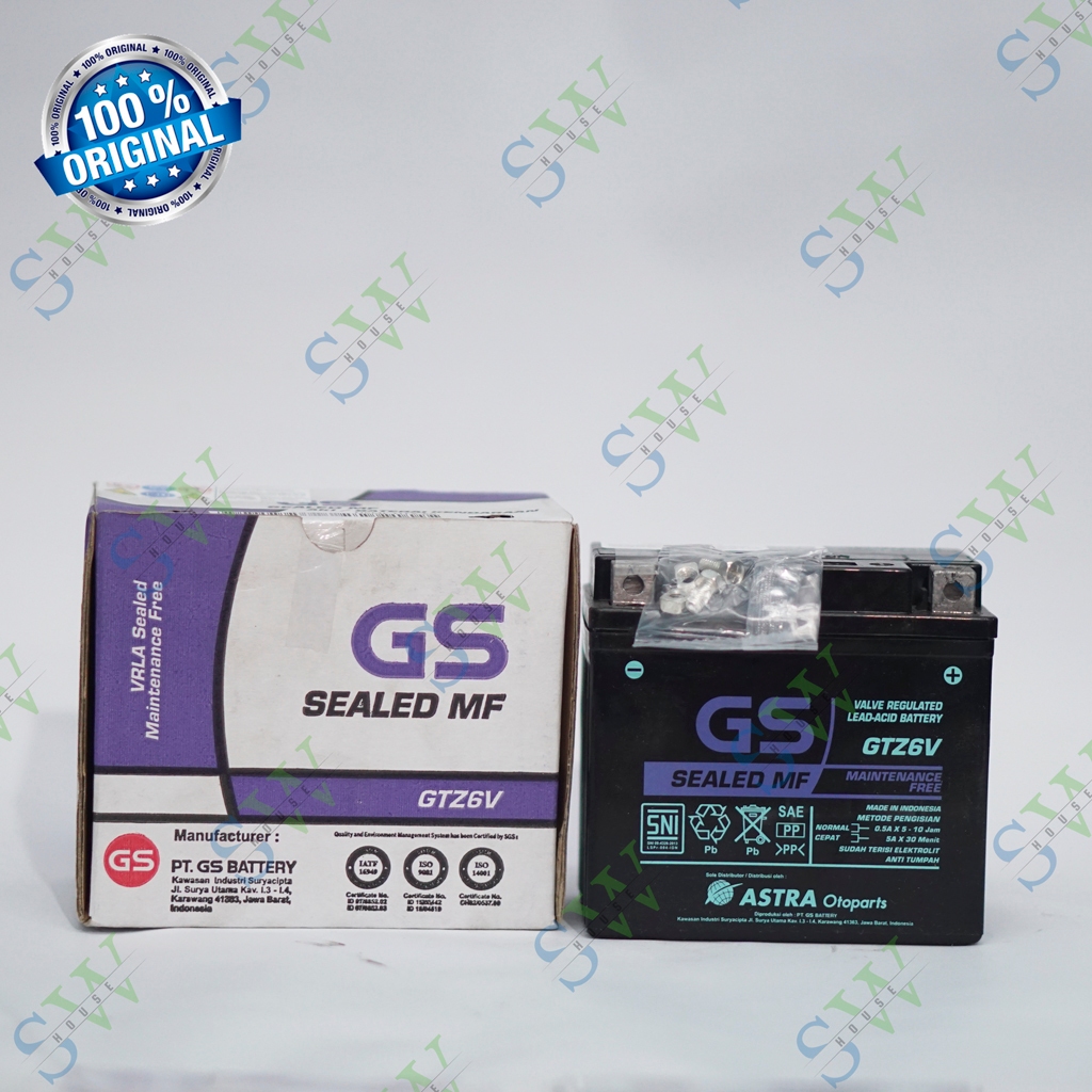Aki Motor GS GTZ6V Astra Original