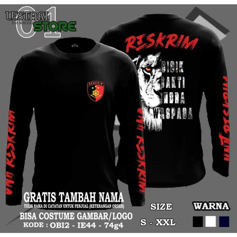 kaos tangan panjang unit reskrim tshirt reskrim terbaru