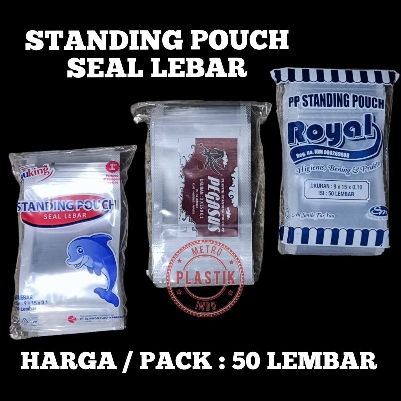 Standing Pouch Double Seal 10x17 Isi 50 Lembar / Plastik Kemasan Snack / Plastik Klip Berdiri 10 X 17