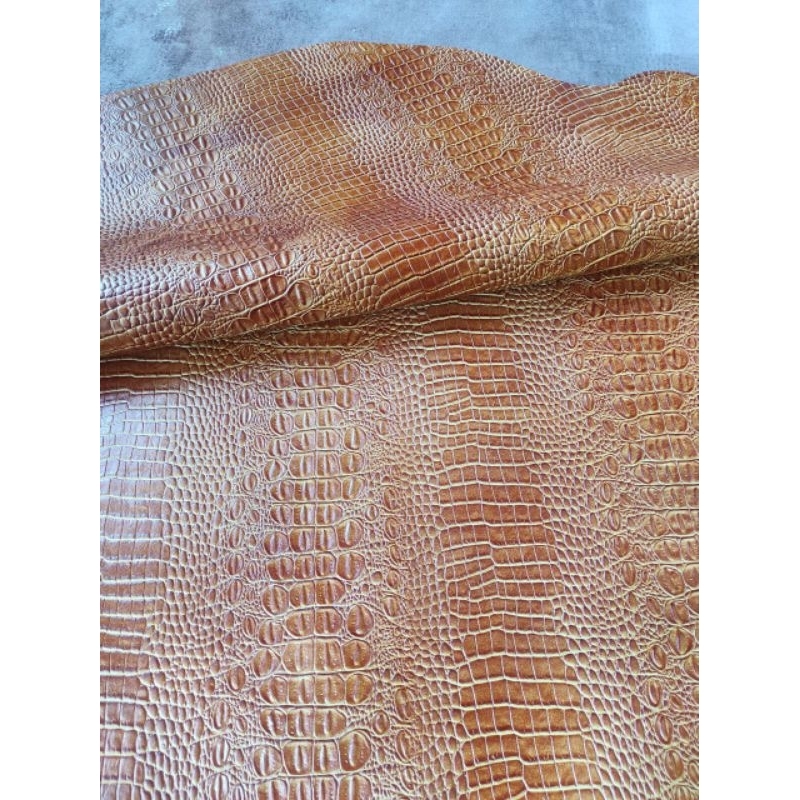 Bahan Kulit Sapi Lembaran Motif Cetak Buaya Croco