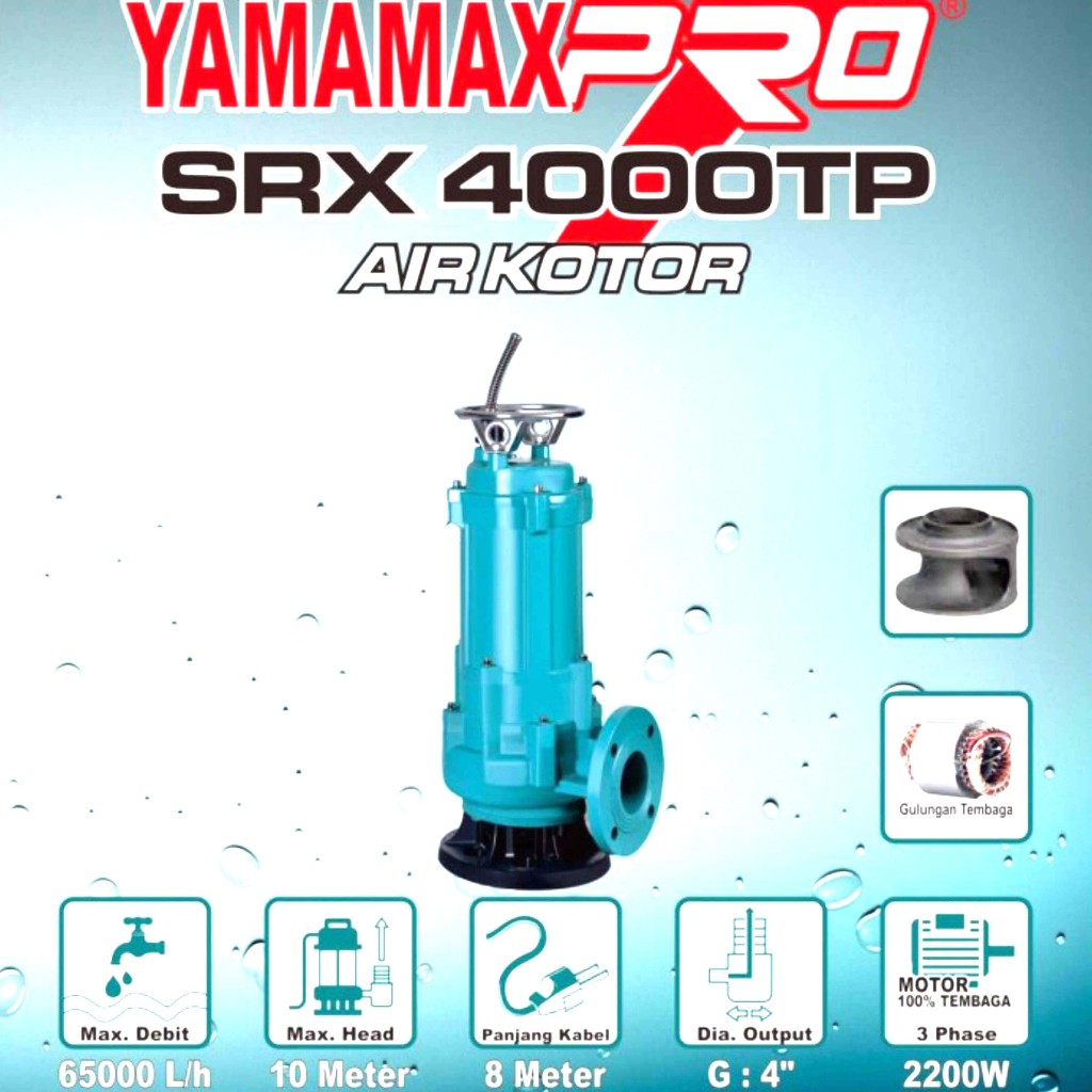 YAMAMAX PRO SRX 4000TP Pompa Celup 4" - Air Kotor Bersih Keruh Sungai