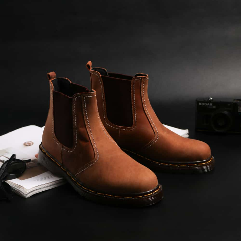 sepatu chelsea boot sepatu boot kulit pria sepatu boot kulit asli pria sepatu touring sepatu bikers 