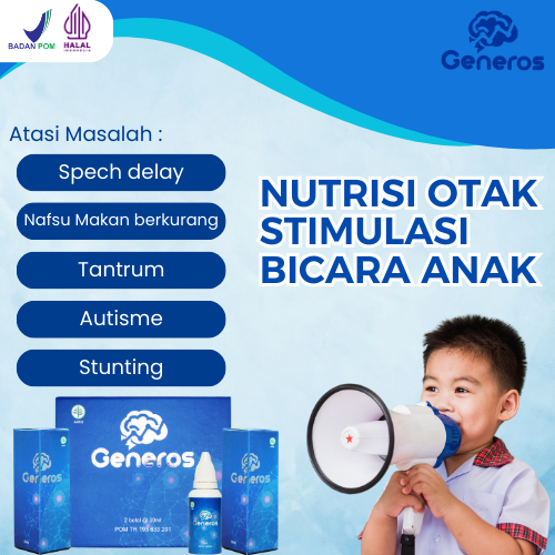 Generos Nutrisi Otak Anak Atasi Speech Delay, Tantrum, dan Meningkatkan Kecerdasan Anak - 1 Box Isi 