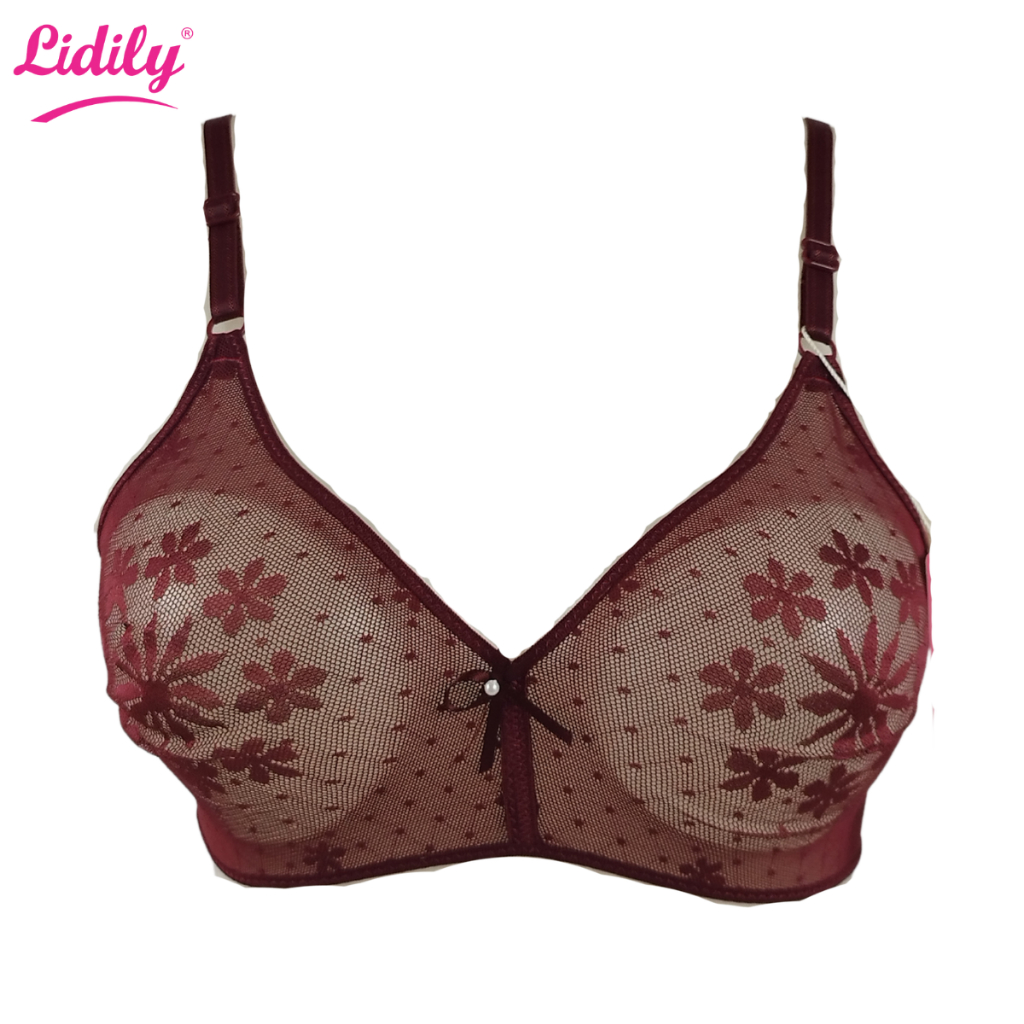 Lidily - Bra Balon BH Sister Tanpa Kawat | Sister Bra Baloon Motif Bunga BH Kait 1 BH H407 Cup A