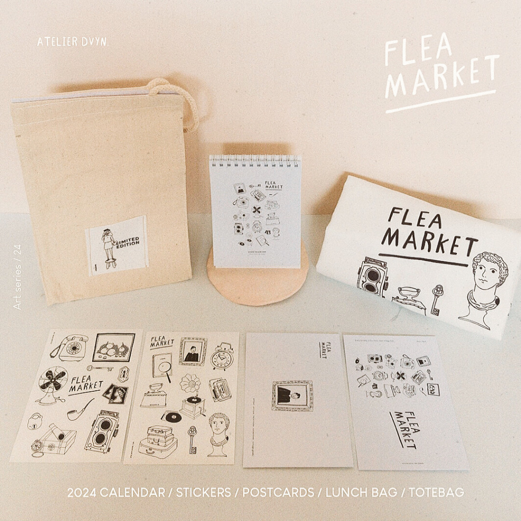 

CHRISTMAS HAMPERS - KALENDER MEJA AESTHETIC 2024 (LIMITED EDITION) - FLEA MARKET ILLUSTRATION