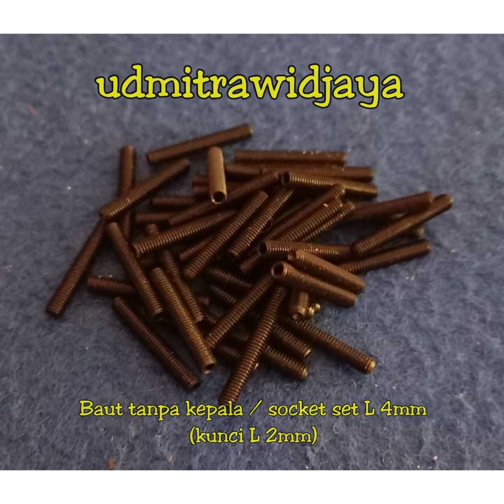 baut socket set L screw 4mm M4 m4x8,10,12,15, 20, 30 kunci L 2mm setara baut kunci 7an baut tanpa ke