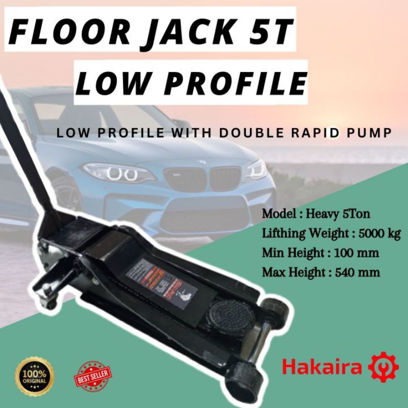 HYDRAULIC FLOOR JACK WITH HANDLE 5 TON