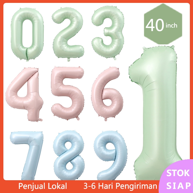 1Pc Balon Foil Angka 40 inci 0-9 Tahun Anak Laki-laki Anak Perempuan Mahkota Balon Ulang Tahun Balon