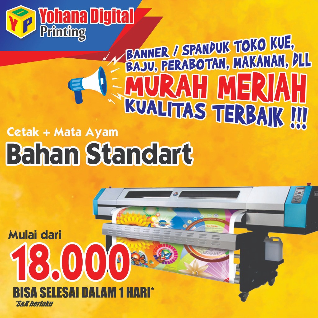 CETAK SPANDUK / BANNER MURAH - BAHAN STANDARD YOHANA PRINTING