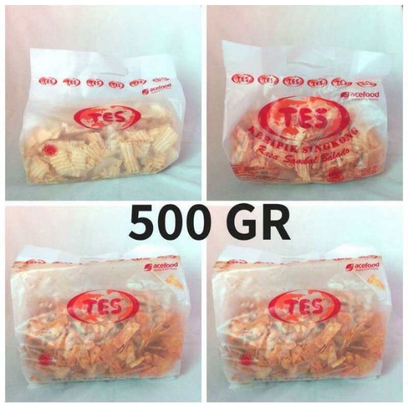 

TES KERIPIK SINGKONG 250G REPACK UTUH 500G/ ACE FOOD / 500gram UTUH