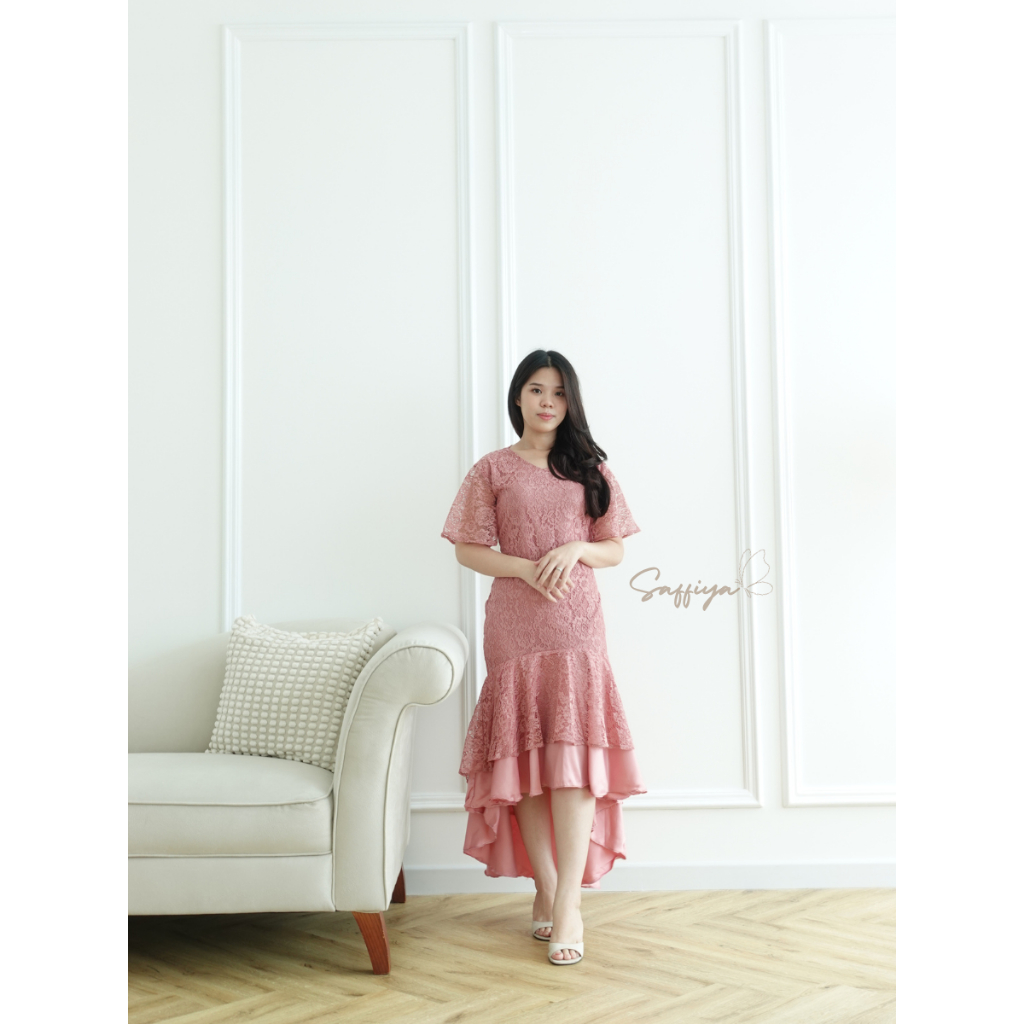 SAFFIYA-Dress Fidelia | Dress Mewah – Kondangan Dress & Gaun Brukat Eleangan, Pesta, Gereja, Natal