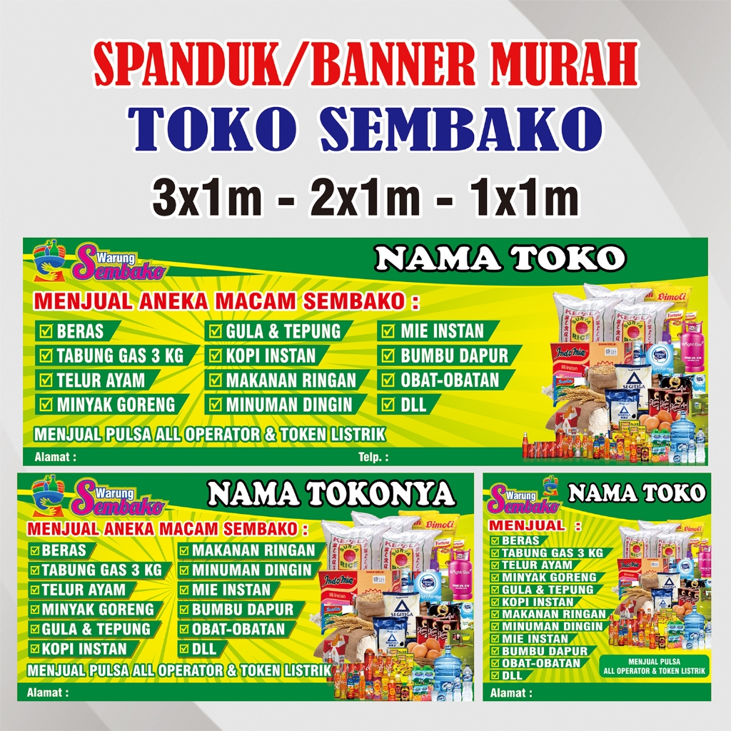 Spanduk Banner Warung Sembako, Toko Sembako