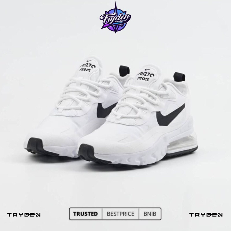 Sepatu Nike Air Max 270 React White Black