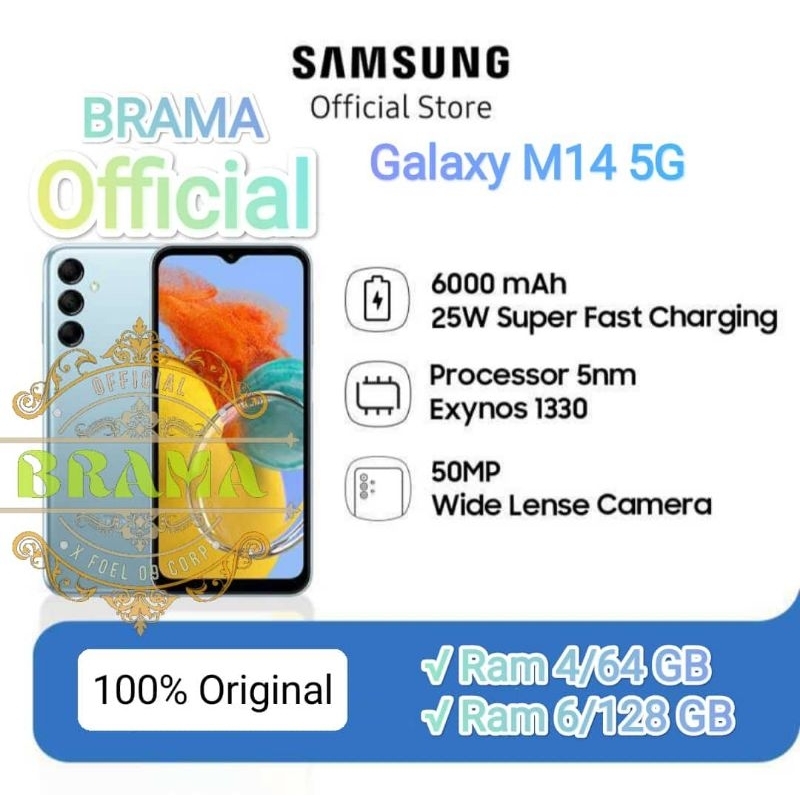 Samsung Galaxy M14 5G 4/64 GB / M14 5G 4/128 GB / M14 5G 6/128 GB ~ Garansi Resmi SEIN
