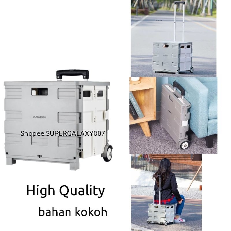 Youpin MAIWEI Troli Lipat Troli Dorong Troli Belanja Troli Box Lipat Keranjang Belanja Kotak Lipat K