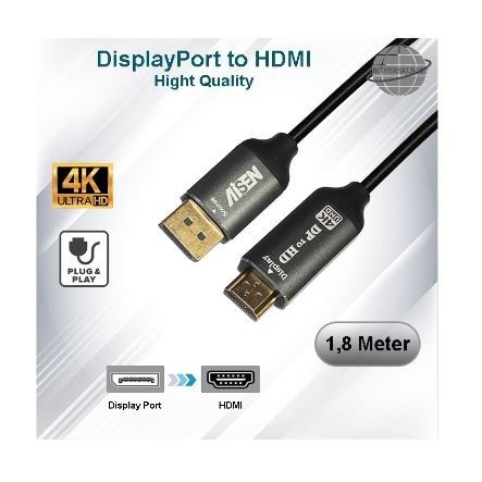 AISEN Kabel Displayport To HDMI 1.8M / Kabel Displayport To HDMI 1.8Meter