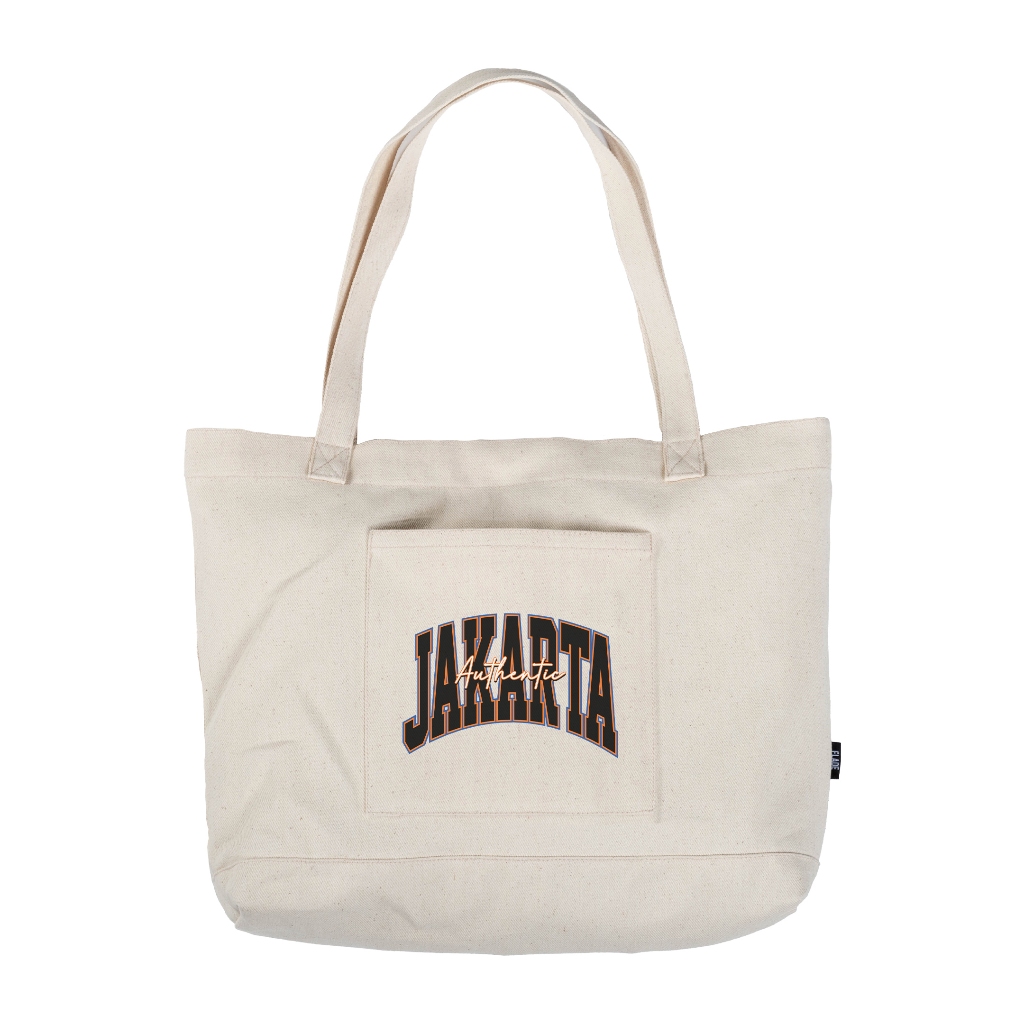 

ID FLADE STUDIOS - TOTEBAG KANVAS CREAM MAGNET - TAS KULIAH PRIA WANITA - CITY SERIE