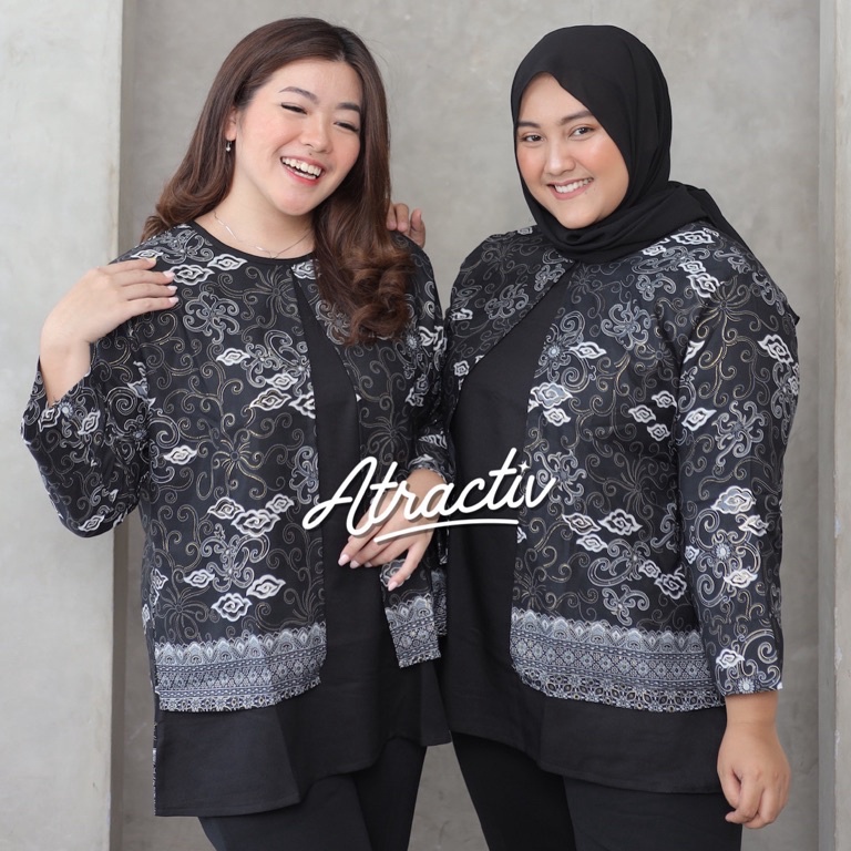 Harga Termuraah.. ATRACTIV Blouse Batik Jumbo XXL 3XL 5XL 6XL 7XL Blouse Batik Modern Bigsize LD120 
