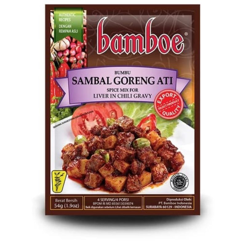 

Bamboe Sambal Goreng Ati | Bumbu Bamboe Sambal Goreng Ati 54g | Bumbu Sambal Goreng Ati Instan Merk Bamboe