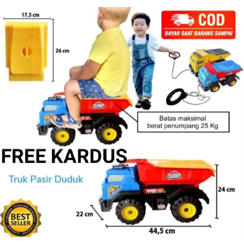OBRAL LEBAY.... MAINAN ANAK2 MOBIL TRUK PASIR BISA DINAIKI SAMBIL JALAN