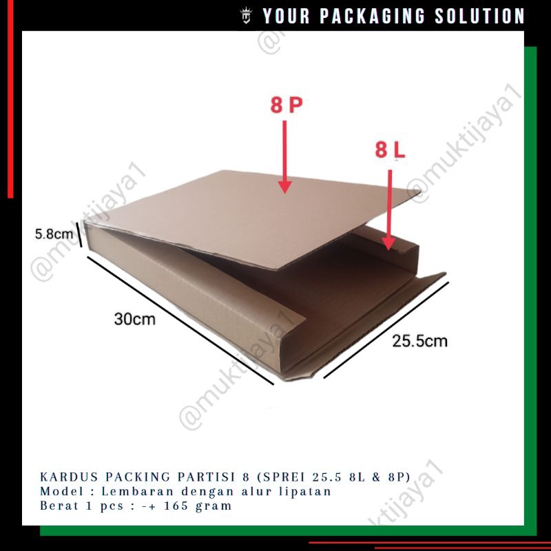 

PARTISI SPREI 8 (8L & 8P) • 30x25.5x5.8cm • Kardus/ Karton Lembaran / Kardus Packing