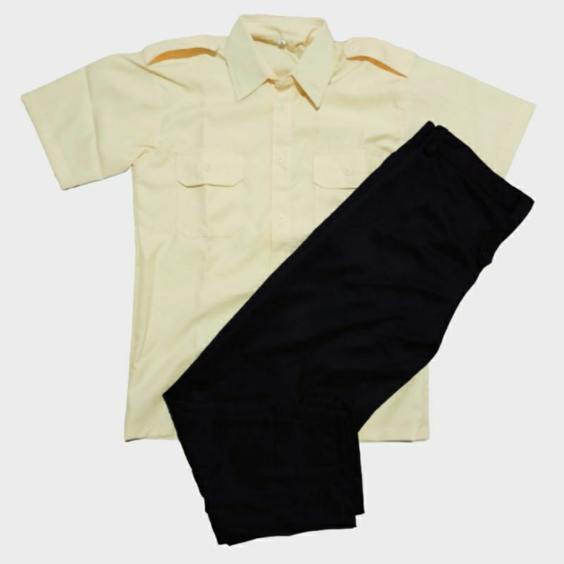 Seragam Satpam, Seragam Satpam PDH Cream Satu Stel + Atribut Lengkap