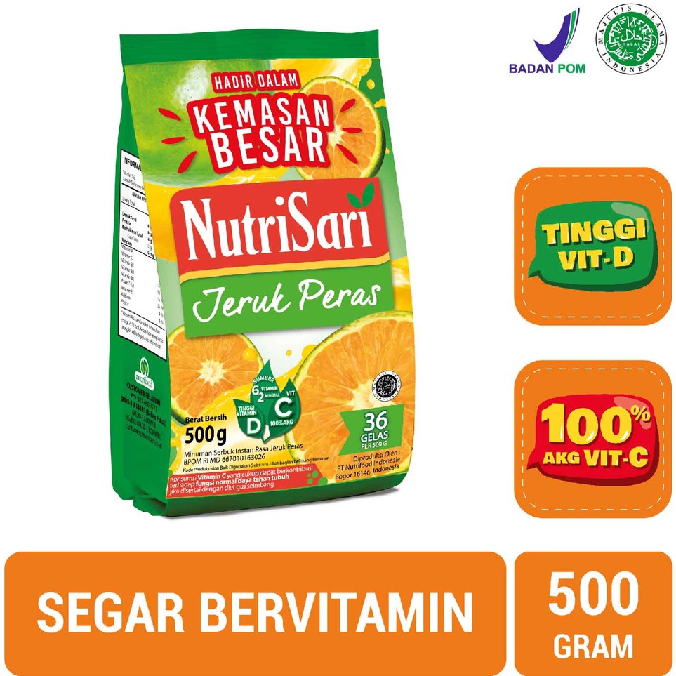 

DRVR2036 11.11 NutriSari Jeruk Peras Powder Refill 500gr - Minuman Buah Vitamin C