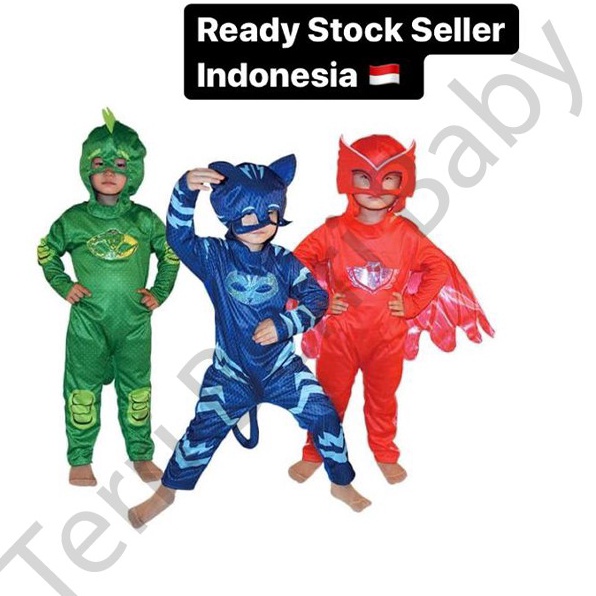 Kostum baju gekko / gecko cat pj mask / pjmasks / pjmask anak laki laki kostum pj masks gekko catboy