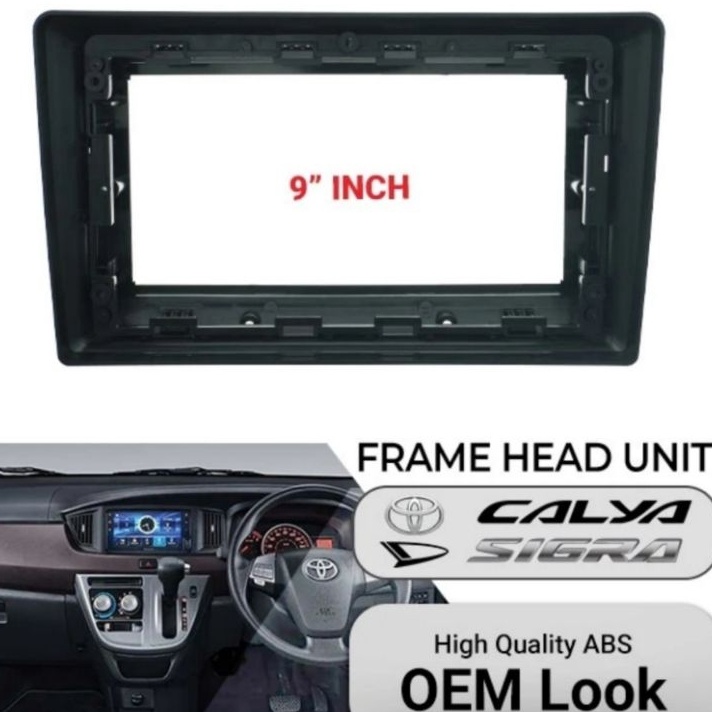 New frame head unit android 9 inch mobil calya sigra