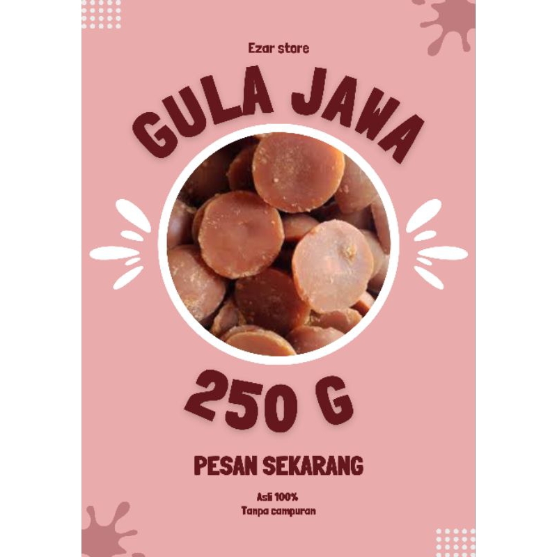 

Gula Jawa / Gula merah kelapa kebumen asli 100% tanpa campuran 250 gram