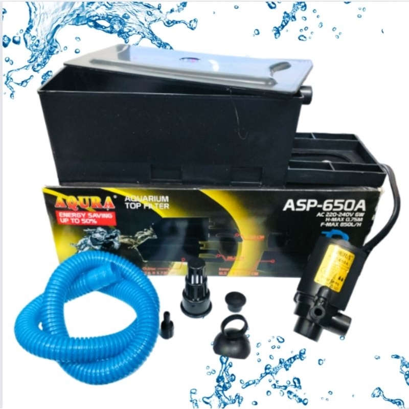 Pompa aquarium Box filter lengkap KIYOSAKI, AQURA, RECENT, TAKARI 650