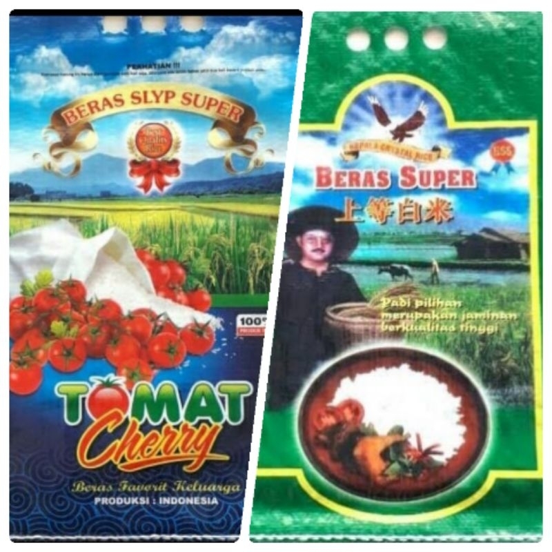 PROMO Karung beras laminasi ukuran 10 kg merk Tomat Cherry, pak tani