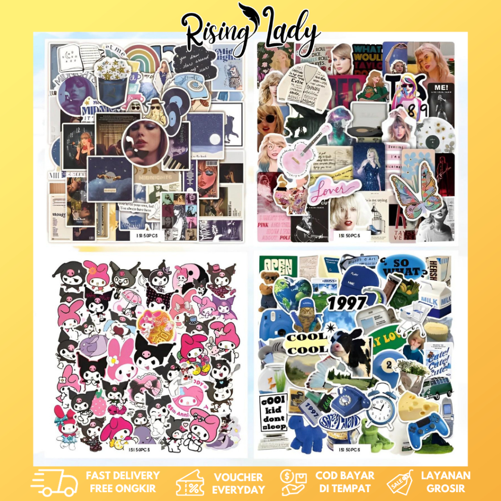 

Rising Lady 50PCS STIKER BOOK AESTHETIC DIARY/TUMBLR/LAPTOP/MOTIF ANIME/ROCK/ANTI AIR UNTUK DEKORASI IMPORT