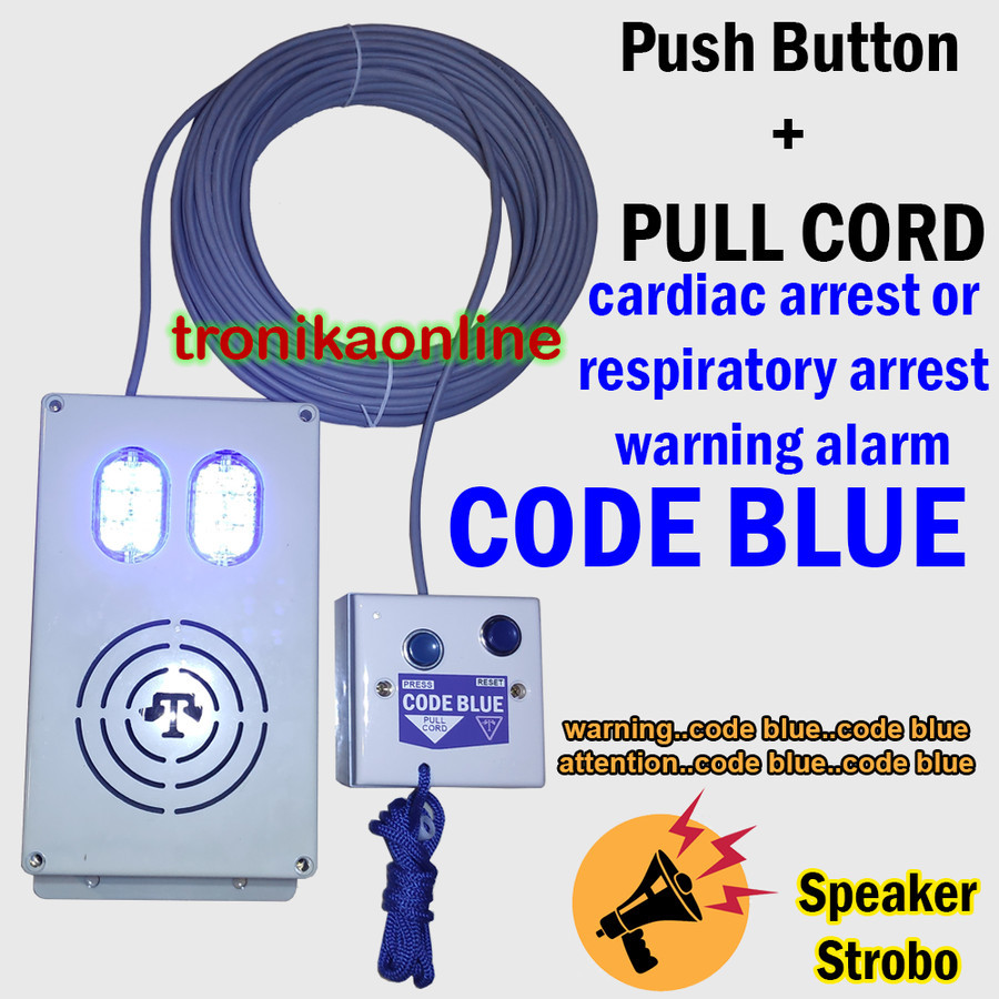CODE BLUE EMERGENCY PULL CORD ALARM Respiratory Cardiac Arrest Audio
