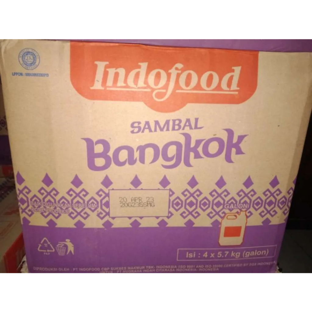 

Indofood Sambal Bangkok 5,7kg Per Galon