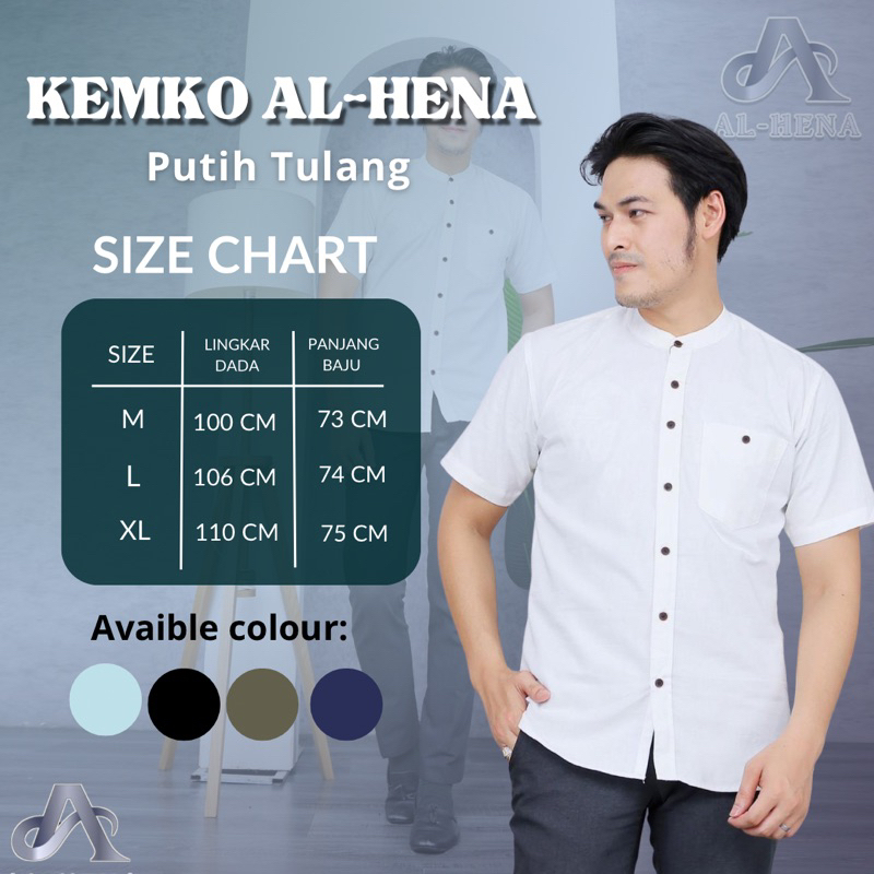 KEMKO PRIA POLOS WARNA BROKEN WHITE/PUTIH TULANG LENGAN PENDEK PREMIUM QUALITY TERBARU BRAND AL–HENA