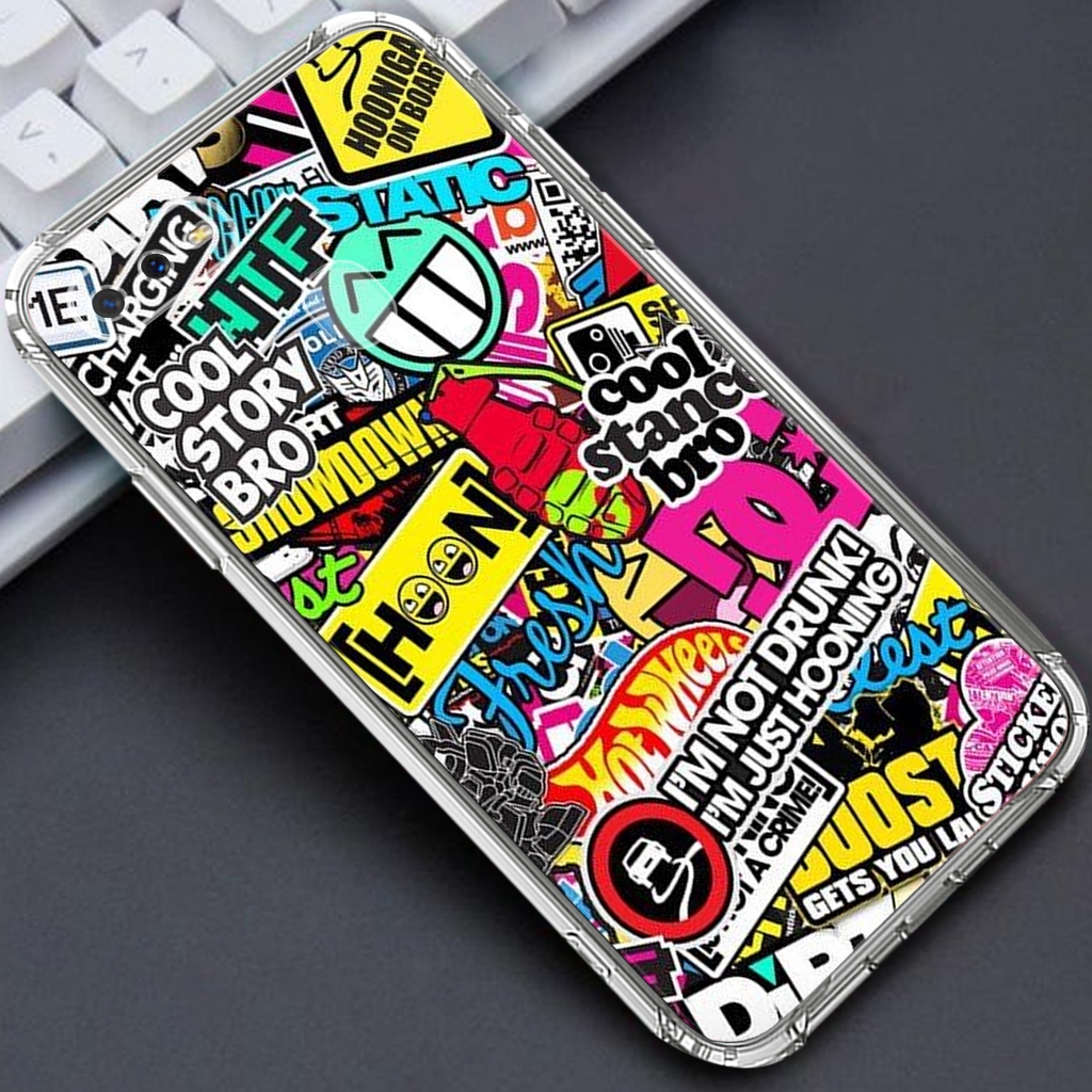 Softcase OPPO A5S /OPPO A12/OPPO A7  - Clear Case  MOTIF  ( GRAFITY ) - Anticrack - Case Bening - So