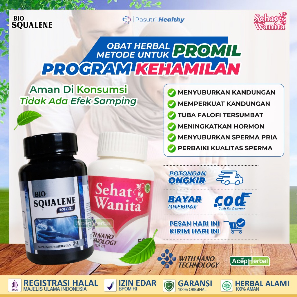 Obat Promil Suami Istri Menyuburkan Kandungan Dan Kesuburan Pria Herbal Bio Squalene Dan Sehat Wanit