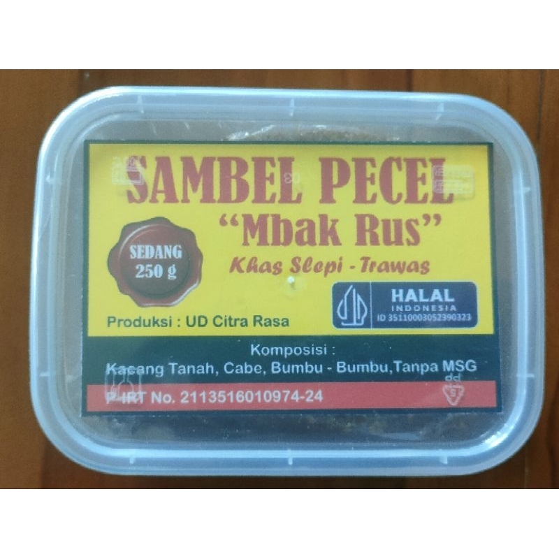 

SAMBAL PECEL "Mbak Rus" khas TRAWAS non MSG 250gram